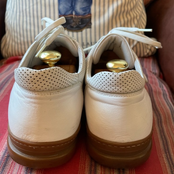 ADAM DERRICK SPORT Made in Italy Perforated Leather Sneakers in White Size 12 - Picture 3 of 7